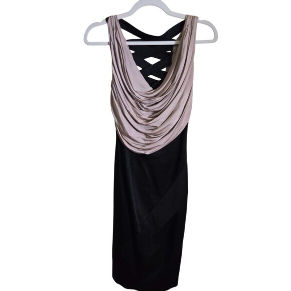 Karen Millen Cowl Front Back Ladder Back Bandage Skirt Designer Dress Size 6 - Picture 2 of 10